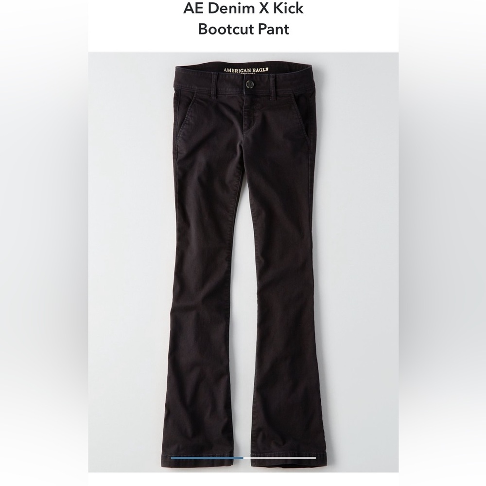 TWO PAIR American Eagle black stretch boot kick pants size 12
